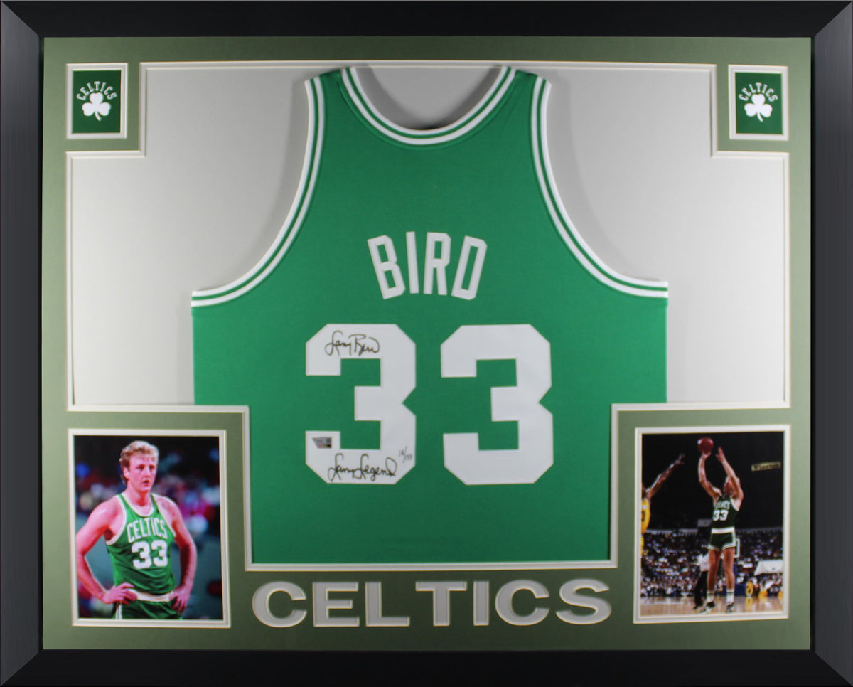Larry Bird Autographed Boston Celtics Signed Mitchell & Ness Authentic Framed Jersey LARRY LEGEND Fanatics COA LE of 133-Powers Sports Memorabilia