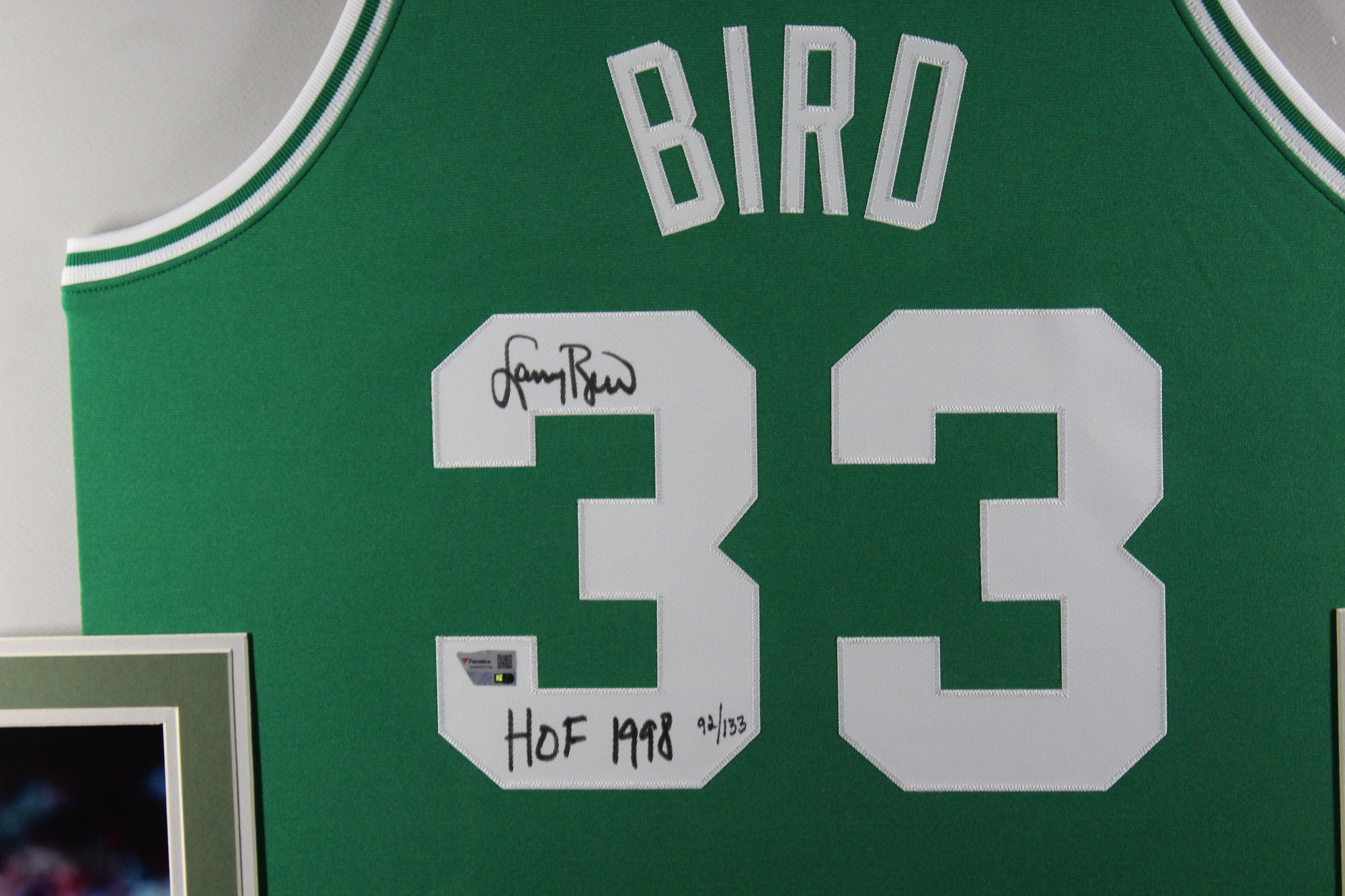 Larry Bird Autographed Boston Celtics Signed Mitchell & Ness Authentic Framed Jersey Hall of Fame HOF 1998 Fanatics COA LE of 133-Powers Sports Memorabilia
