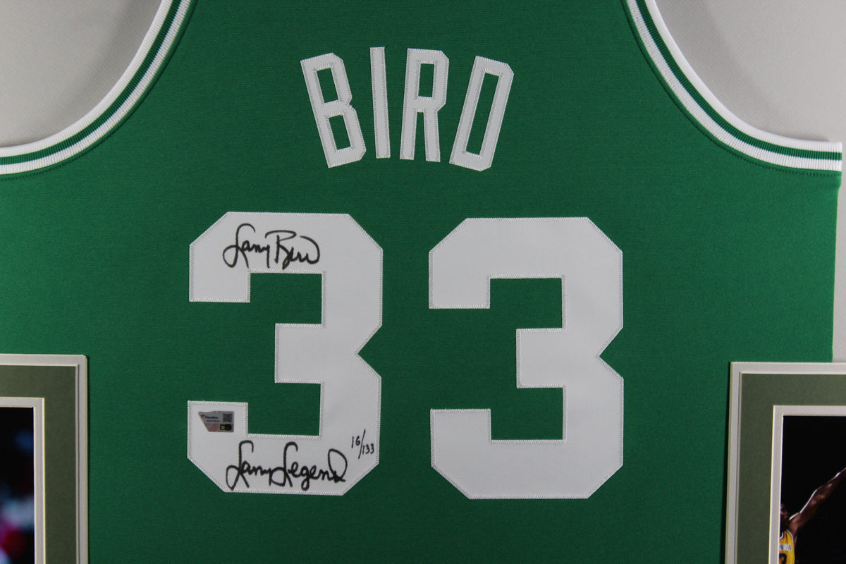 Larry Bird Autographed Boston Celtics Signed Mitchell &amp; Ness Authentic Framed Jersey LARRY LEGEND Fanatics COA LE of 133-Powers Sports Memorabilia