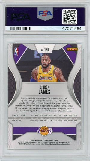 LeBron James 2019 Panini Prizm Basketball Card #129 Graded PSA 10 GEM MINT-Powers Sports Memorabilia