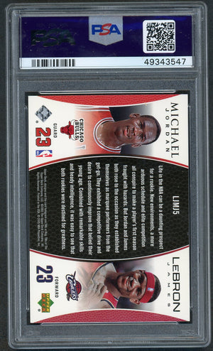 LeBron James Michael Jordan 2005 Upper Deck Bonus Pack Basketball Card #LJMJ5 Graded PSA 9 MINT-Powers Sports Memorabilia