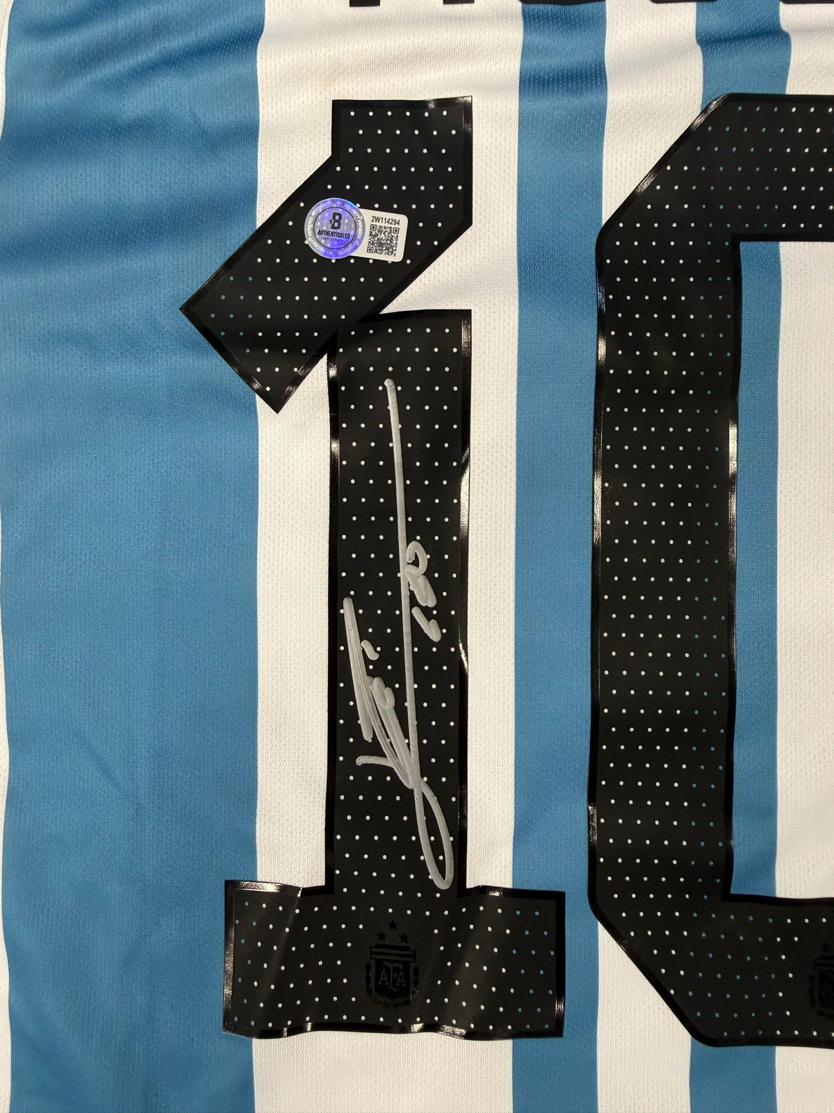 Lionel Messi Autographed Argentina Signed Soccer Adidas World Cup Jersey Beckett Witness Authenticated-Powers Sports Memorabilia
