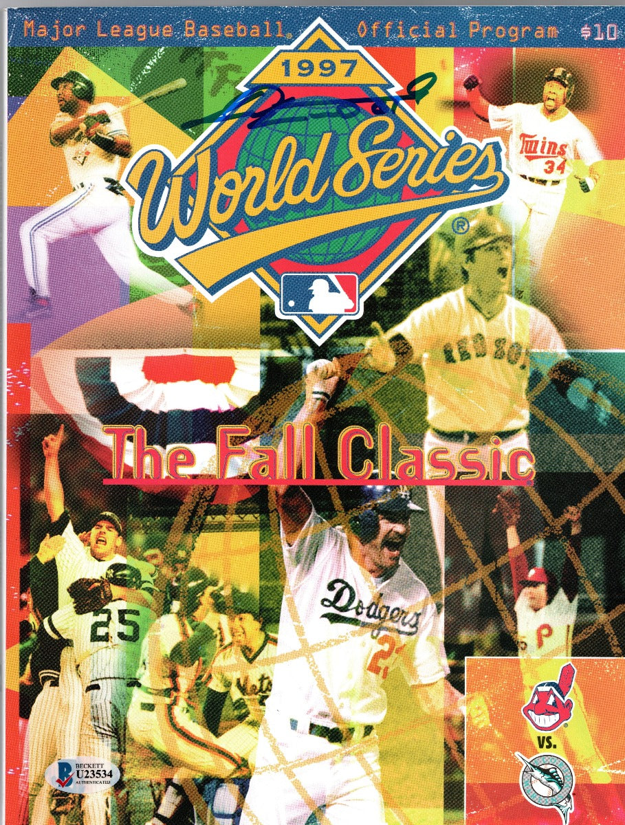 Livan Hernandez Autographed Florida Marlins 1997 World Series Program Beckett Authenticated-Powers Sports Memorabilia