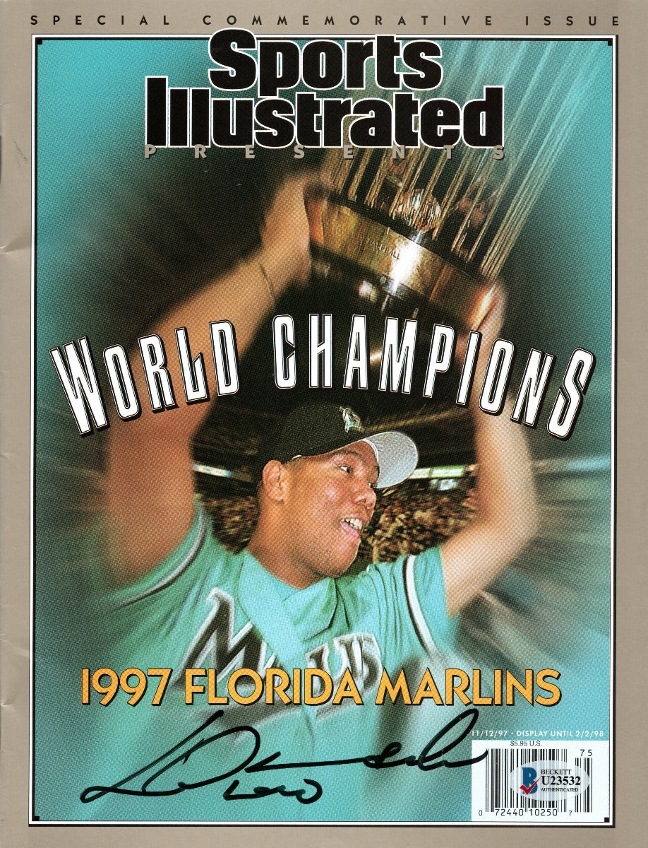 Livan Hernandez Autographed Florida Marlins 1997 World Champions Sports Illustrated Special Commemorative Issue Beckett Authenticated-Powers Sports Memorabilia