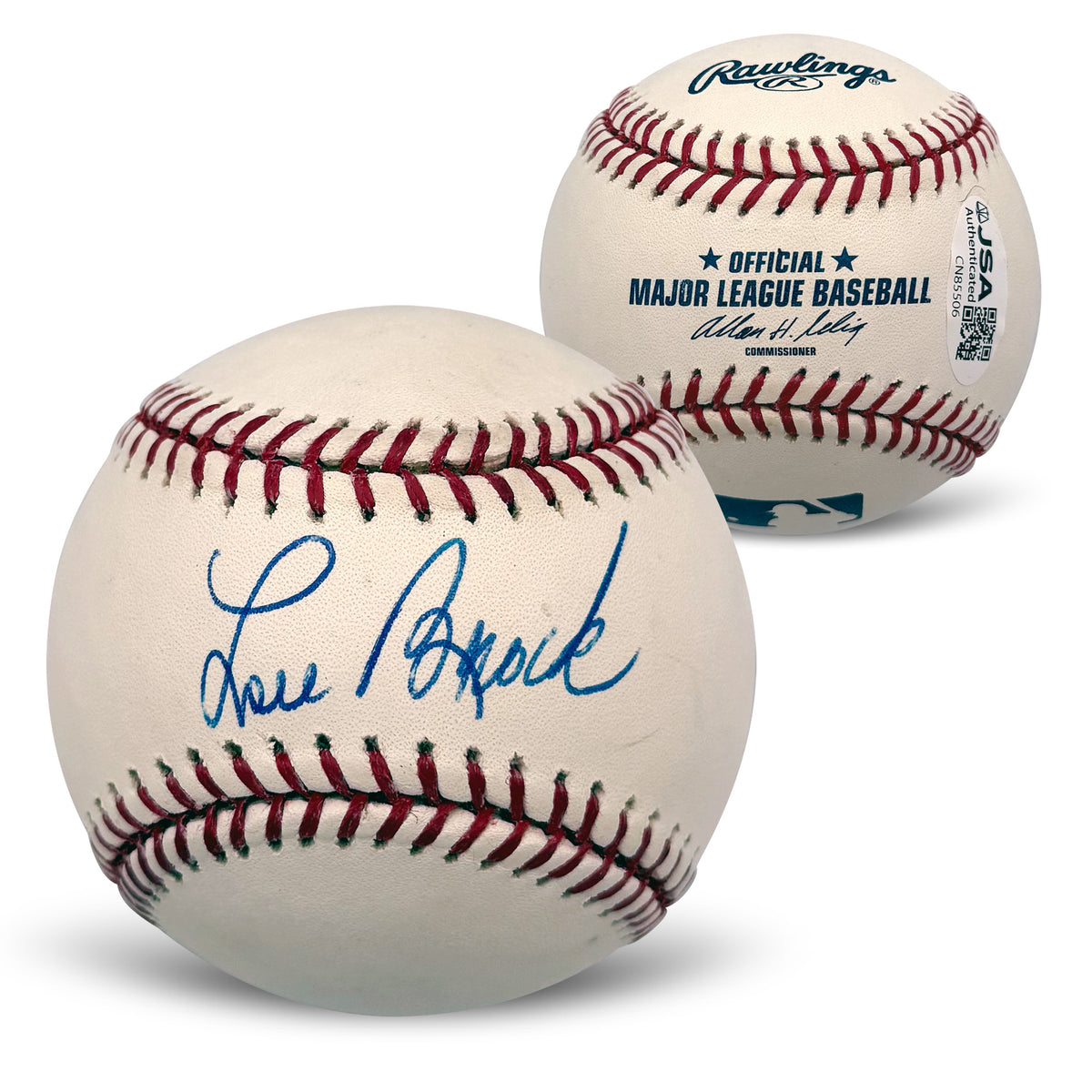 Lou Brock Autographed St Louis Cardinals Baseball JSA CN85506-Powers Sports Memorabilia