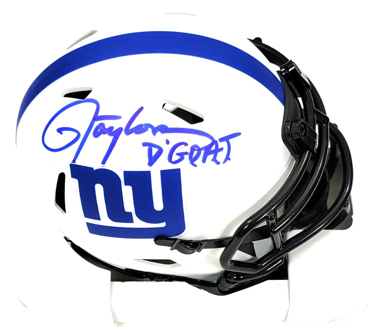 Lawrence Taylor Autographed New York Giants Riddell Lunar Eclipse Speed Mini Helmet W/ D G.O.A.T. Beckett Witness-Powers Sports Memorabilia