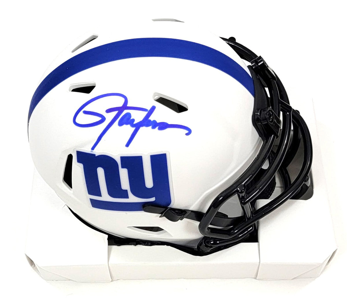 Lawrence Taylor Autographed New York Giants Riddell Lunar Eclipse Speed Mini Helmet Beckett Witness-Powers Sports Memorabilia