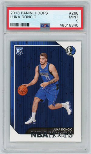 Luka Doncic 2018 Panini Hoops Basketball Rookie Card RC #268 Graded PSA 9 MINT-Powers Sports Memorabilia