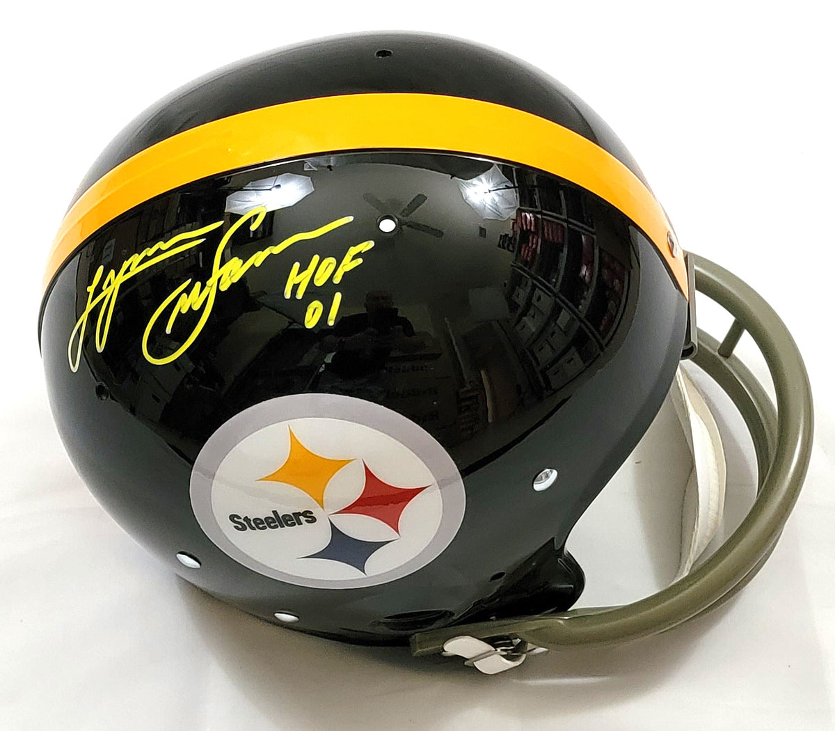 Lynn Swann Autographed Pittsburgh Steelers Riddell TK Authentic Helmet W/ HOF 01 Beckett Witnessed-Powers Sports Memorabilia