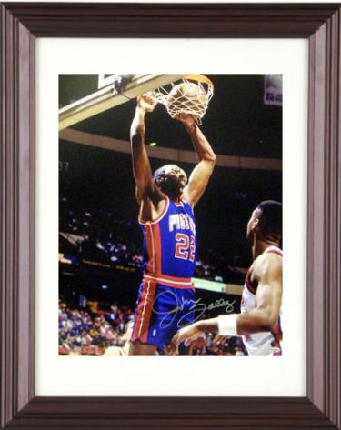 John Salley Autographed Detroit Pistons 8 x 10 Photograph Custom Framing- Leaf Authentics Hologram - CTBL_m14058-Powers Sports Memorabilia
