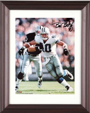 Bill Bates Autographed Dallas Cowboys NFL Licensed 8 x 10 Photograph #40 Custom Framing- COA - CTBL_m25839-Powers Sports Memorabilia