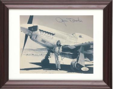 James "Jim" Brooks Autographed WWII B&W 8 x 10 Photograph Custom Framing- JSA- P-51 Mustang Ace Pilot/13 Kills-Powers Sports Memorabilia