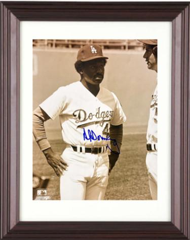 Al Downing Autographed Los Angeles Dodgers MLB Licensed Vintage Sepia Tone 8 x 10 Photograph imperfect Custom Framing- COA/Show Ticket-Powers Sports Memorabilia