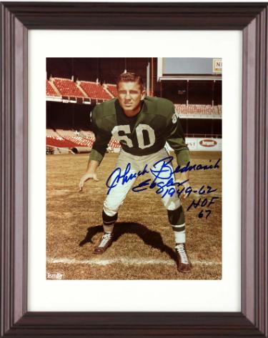 Chuck Bednarik Autographed Philadelphia Eagles NFL Licensed 8 x 10 Photograph Eagles 1949-62 HOF 67 imperfect Custom Framing- COA-Powers Sports Memorabilia