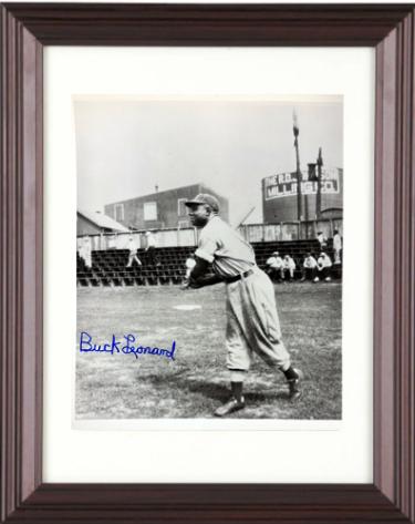 Buck Leonard Autographed Homestead Grays Negro League Vintage B&W 8 x 10 Photograph minor dings Custom Framing- COA-Powers Sports Memorabilia