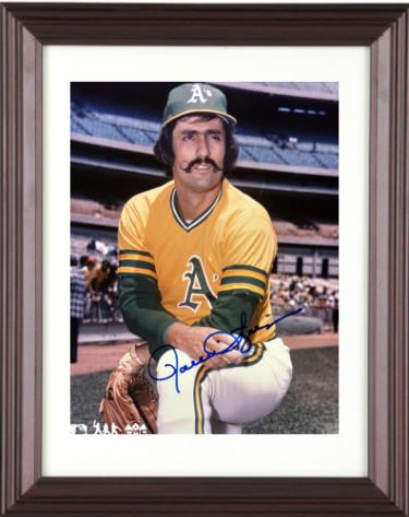 Rollie Fingers Autographed Oakland A's MLB Licensed 8 x 10 Photograph minor dings Custom Framing- Stacks of Plaques COA (HOF)-Powers Sports Memorabilia