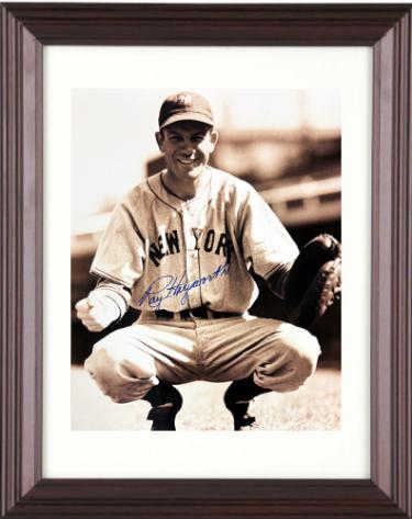 Ray Hayworth Autographed New York Giants Sepia Tone 8 x 10 Photograph Custom Framing minor dings- CSA COA (1935 WS Champ)-Powers Sports Memorabilia