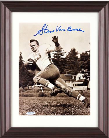 Steve Van Buren Autographed Philadelphia Eagles NFL Licensed 8 x 10 Photograph minor dings Custom Framing- COA (HOF)-Powers Sports Memorabilia