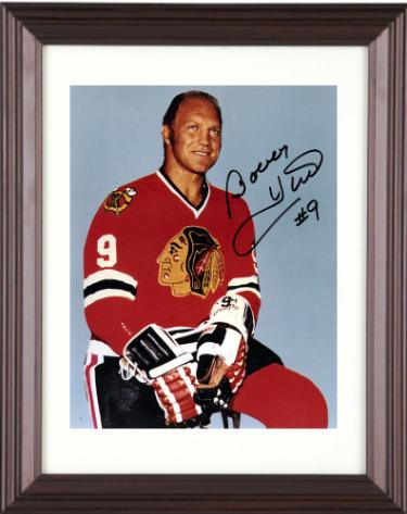 Bobby Hull Autographed Chicago Blackhawks 8 x 10 Photograph #9 minor dings Custom Framing- COA (HOF) - CTBL_m45099-Powers Sports Memorabilia
