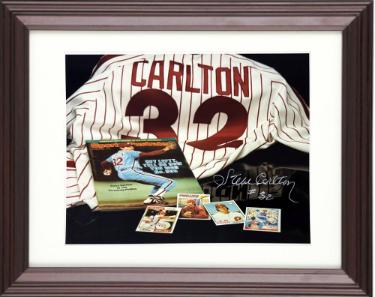 Steve Carlton Autographed Philadelphia Phillies Collage 8 x 10 Photograph #32 Custom Framing- COA (HOF/4XCY)-Powers Sports Memorabilia