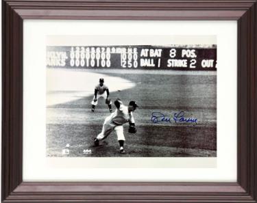 Don Larsen Autographed New York Yankees 1956 WS Perfect Game MLB 8 x 10 Photograph Custom Framing imperfect - COA-Powers Sports Memorabilia