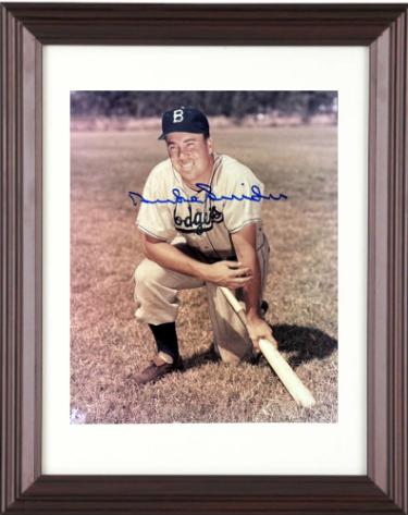 Duke Snider Autographed Los Angeles Dodgers MLB 8 x 10 Photograph minor dings Custom Framing-COA (HOF/2X WSC)-Powers Sports Memorabilia