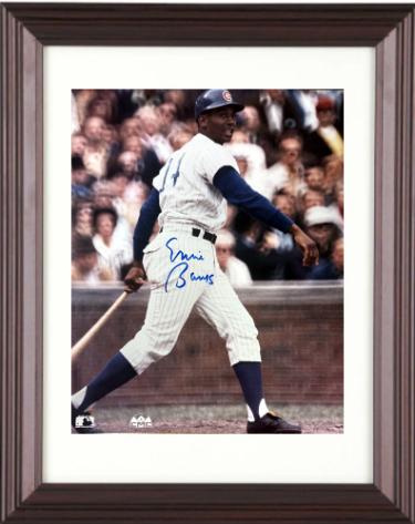 Ernie Banks Autographed Chicago Cubs MLB Licensed 8 x 10 Photograph minor dings Custom Framing- COA (HOF) - CTBL_m45683-Powers Sports Memorabilia