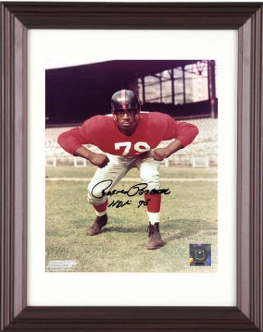 Roosevelt Rosie Brown Autographed New York Giants NFL 8 x 10 Photograph HOF minor dings Custom Framing- COA-Powers Sports Memorabilia