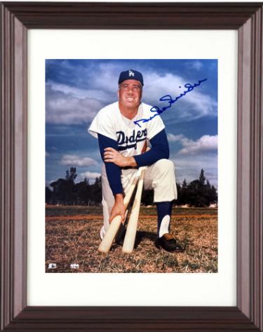 Duke Snider Autographed Los Angeles Dodgers MLB 8 x 10 Photograph imperfect Custom Framing- COA (HOF/2X WSC)-Powers Sports Memorabilia
