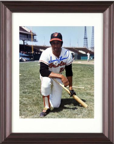 Frank Robinson Autographed Baltimore Orioles MLB 8 x 10 Photograph imperfect Custom Framing- COA (HOF/TC)-Powers Sports Memorabilia