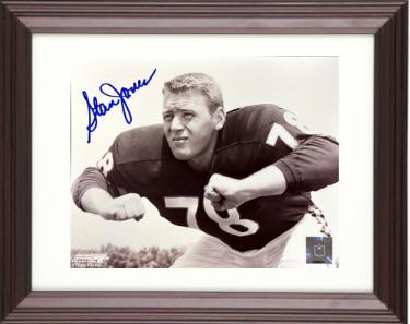 Stan Jones Autographed Chicago Bears NFL 8 x 10 Photograph minor dings Custom Framing- COA (HOF/7X PB) - CTBL_m45848-Powers Sports Memorabilia
