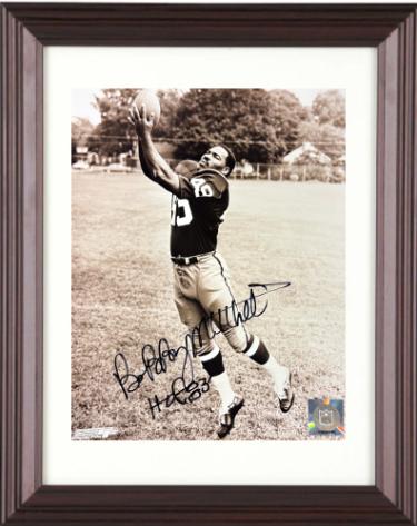 Bobby Mitchell Autographed Washington NFL Licensed 8 x 10 Photograph Custom Framing with HOF 83 imperfect- COA-Powers Sports Memorabilia