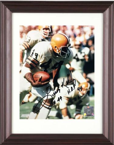 Leroy Kelly Autographed Cleveland Browns NFL 8 x 10 Photograph #44/HOF 94 Custom Framing imperfect- COA-Powers Sports Memorabilia