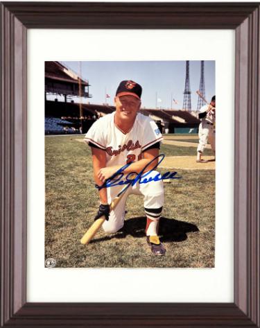 Boog Powell Autographed Baltimore Orioles MLB 8 x 10 Photograph Custom Framing minor dings - COA (2X WSC)-Powers Sports Memorabilia