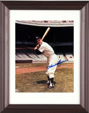 Hank Bauer Autographed New York Yankees MLB 8 x 10 Photograph Custom Framing imperfect - COA (7X WS Champ) - CTBL_m46203-Powers Sports Memorabilia