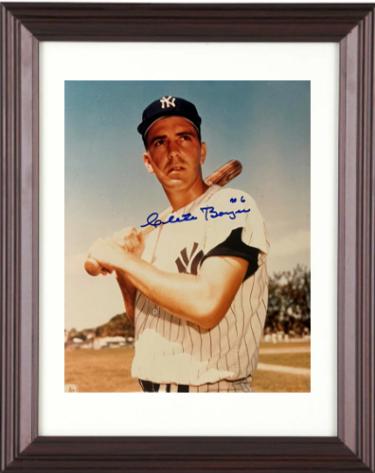 Clete Boyer Autographed New York Yankees MLB Licensed 8 x 10 Photograph Custom Framing #6 minor dings- COA-Powers Sports Memorabilia