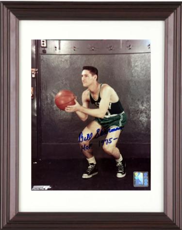 Bill Sharman Autographed Boston Celtics NBA 8 x 10 Photograph Custom Framing with HOF 1975 Minor Dings- COA-Powers Sports Memorabilia