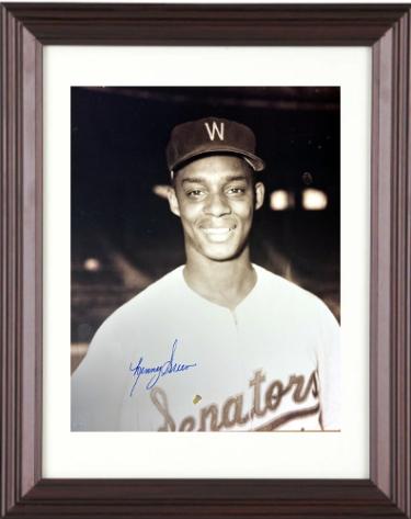 Lenny Green Autographed Washington Senators MLB 8 x 10 Photograph Custom Framing imperfect- COA/Ticket - CTBL_m46555-Powers Sports Memorabilia