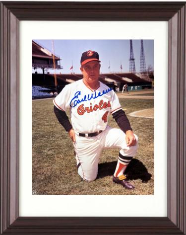 Earl Weaver Autographed Baltimore Orioles MLB 8 x 10 Photograph Custom Framing imperfect- COA (HOF/Coach)-Powers Sports Memorabilia