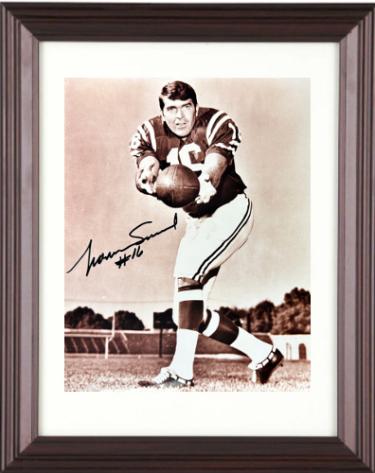 Norm Snead Autographed Philadelphia Eagles Vintage 8 x 10 Photograph Custom Framing Imperfect- COA/Ticket-Powers Sports Memorabilia