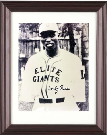 Andy Porter Autographed Elite Giants Negro League B&W 8 x 10 Photograph Custom Framing Imperfect-COA/Ticket-Powers Sports Memorabilia