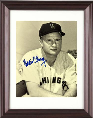 Ellis Clary Autographed Washington Senators Vintage 8 x 10 Photograph Custom Framing imperfect- COA/Ticket-Powers Sports Memorabilia