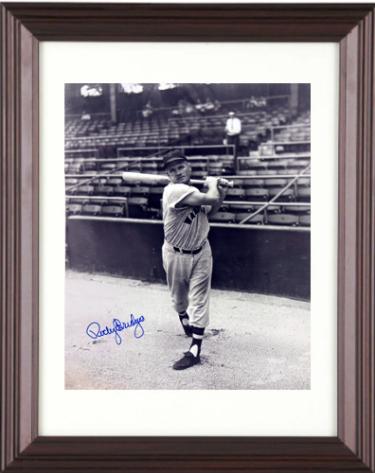 Rocky Bridges Autographed Washington Senators Vintage B&W 8 x 10 Photograph Custom Framing imperfect- COA - CTBL_m46703-Powers Sports Memorabilia