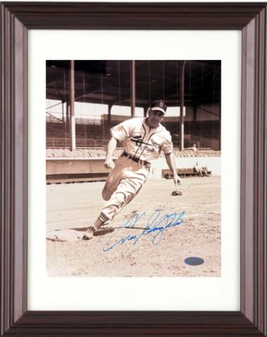 Enos Slaughter Autographed St. Louis Cardinals MLB 8 x 10 Photograph Custom Framing- Steiner Holo/COA (HOF)-Powers Sports Memorabilia