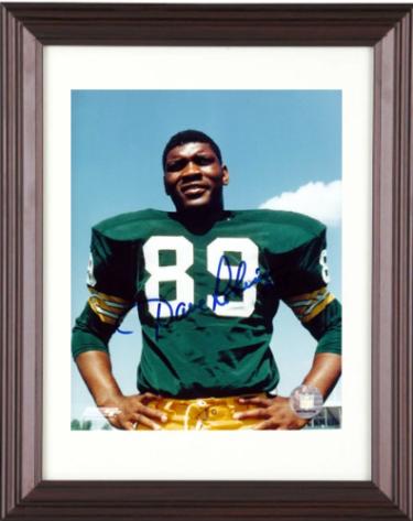 Dave Robinson Autographed Green Bay Packers NFL Licensed 8 x 10 Photograph Custom Framing- minor ding - COA (2013 Hall of Fame) - CTBL_m490-Powers Sports Memorabilia