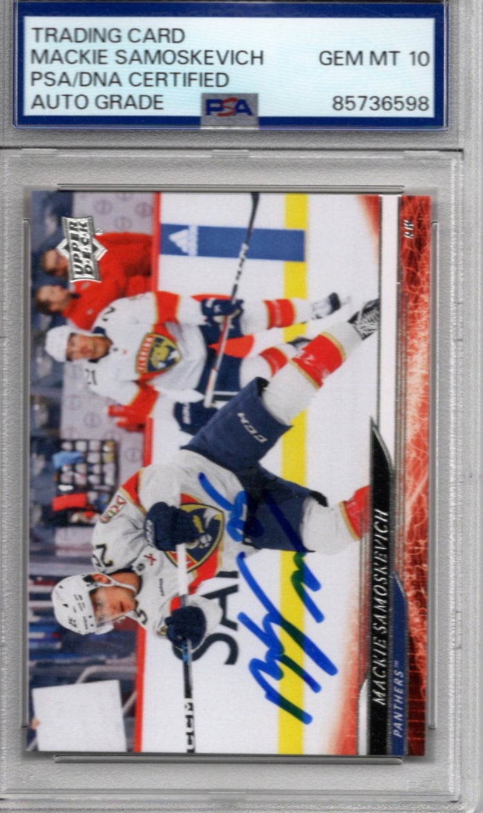 Mackie Samoskevich Signed 2024-25 Florida Panthers Upper Deck Card - PSA Auto Gem MT 10-Powers Sports Memorabilia