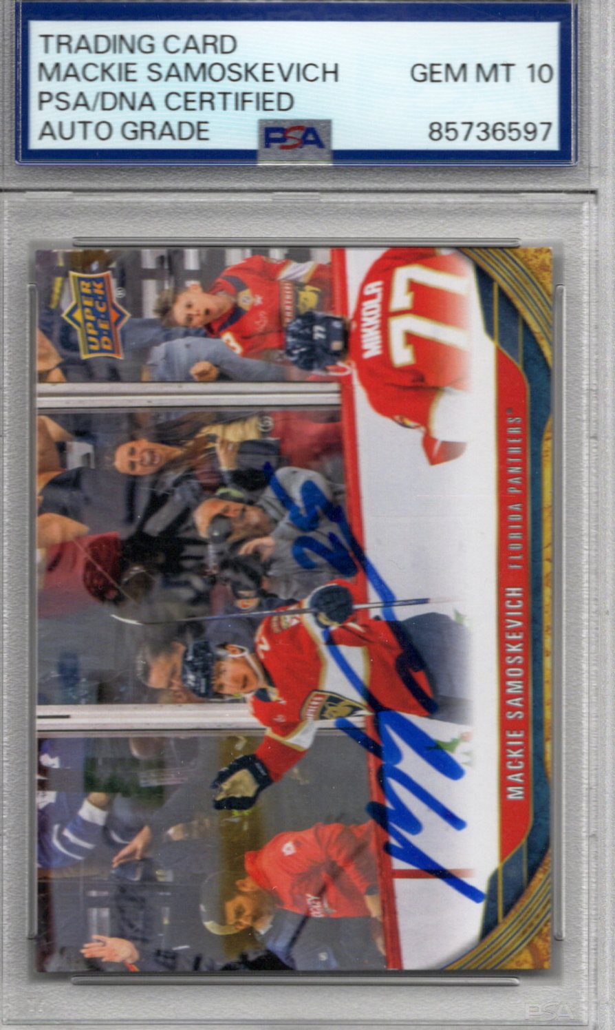 Mackie Samoskevich Signed Florida Panthers Upper Deck Card - PSA Auto Gem MT 10-Powers Sports Memorabilia