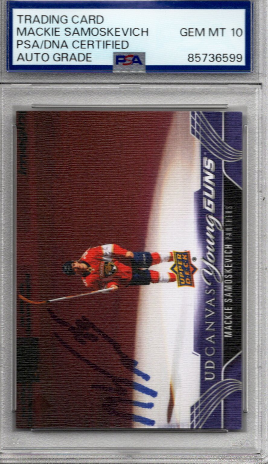 Mackie Samoskevich Signed Florida Panthers Upper Deck Canvas Young Guns Rookie Card - PSA Auto Grade 10-Powers Sports Memorabilia