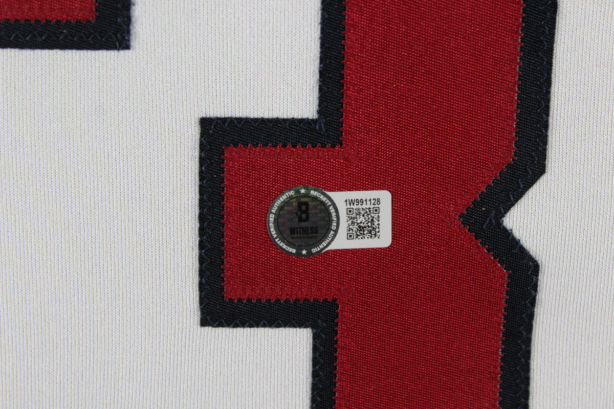 Greg Maddux Autographed Atlanta Braves Signed Majestic Baseball Framed Jersey HOF 14 Beckett Authenticated COA-Powers Sports Memorabilia