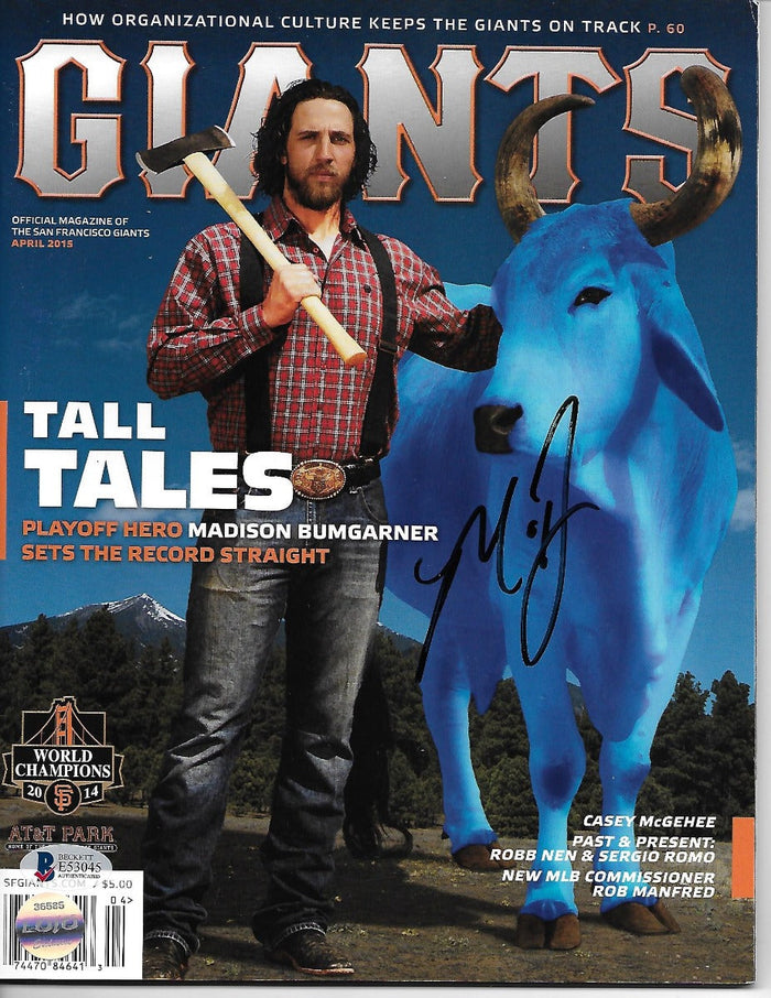 Madison Bumgarner Signed San Francisco Giants Magazine April 2015 - Beckett-Powers Sports Memorabilia
